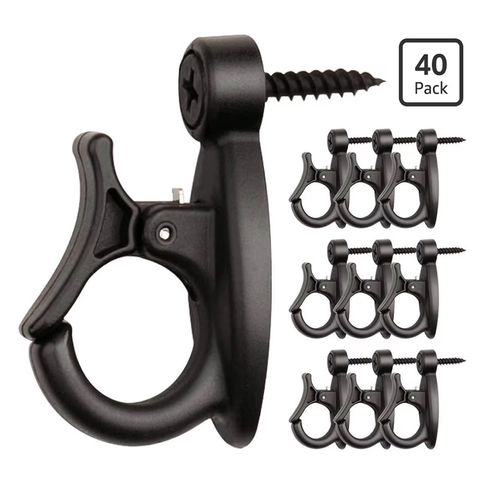Black Screw-In Hooks (40 Pack)